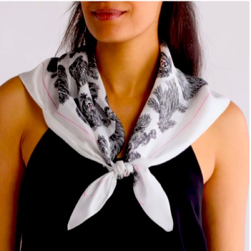 ♠️- Kate Spade BEST SHOW  Shaggy Dog Silk Scarf